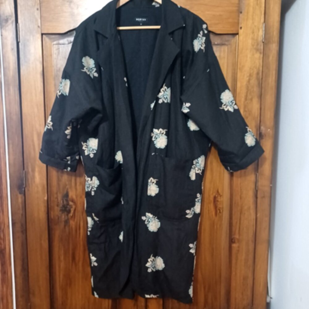 RARE Horses Atelier Alchemical " linen and silk" coat in in Black Peony